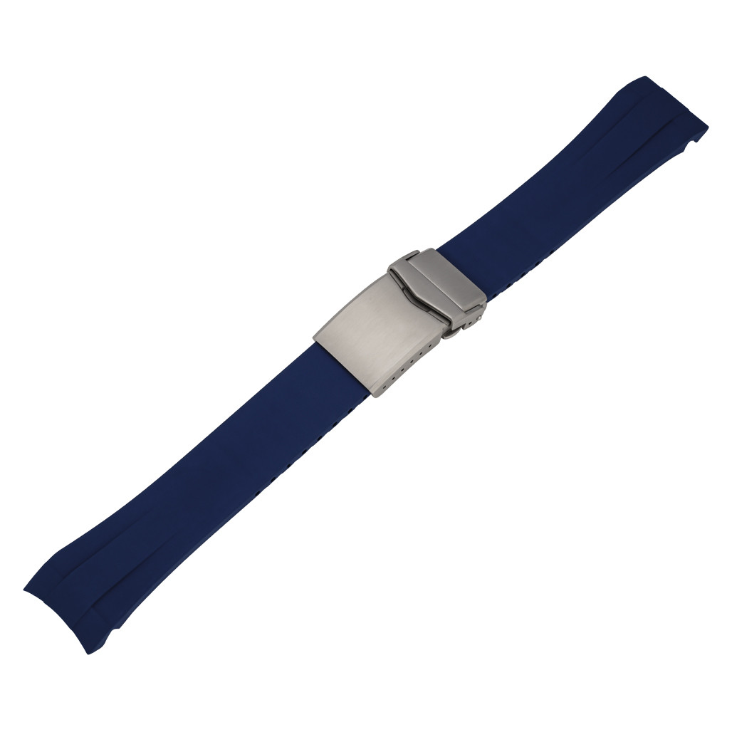 Islander 22mm Blue FKM Rubber Strap with Curved Ends for Casio