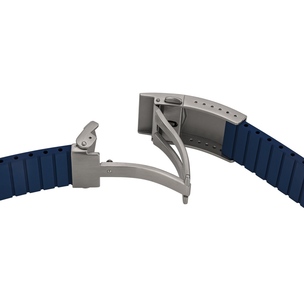 Islander 22mm Blue FKM Rubber Strap with Curved Ends for Casio