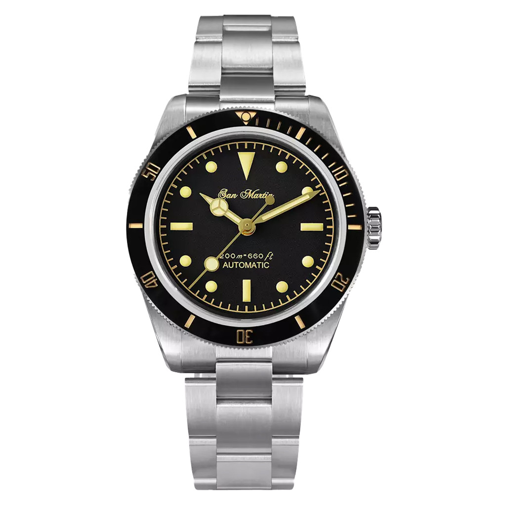 San Martin Automatic Watch with Black and Gilt Dial #SN004-A