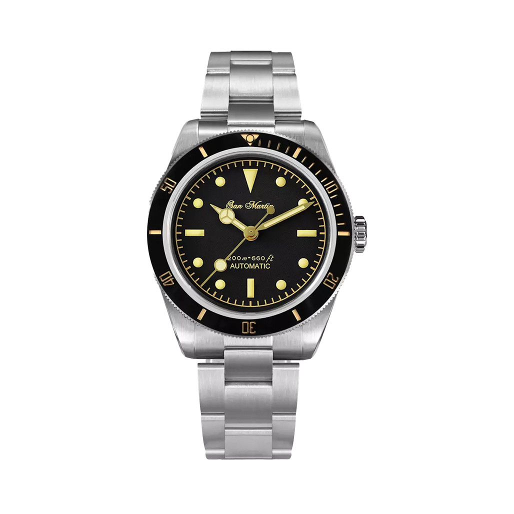 San Martin Automatic Watch with Black and Gilt Dial #SN004-A