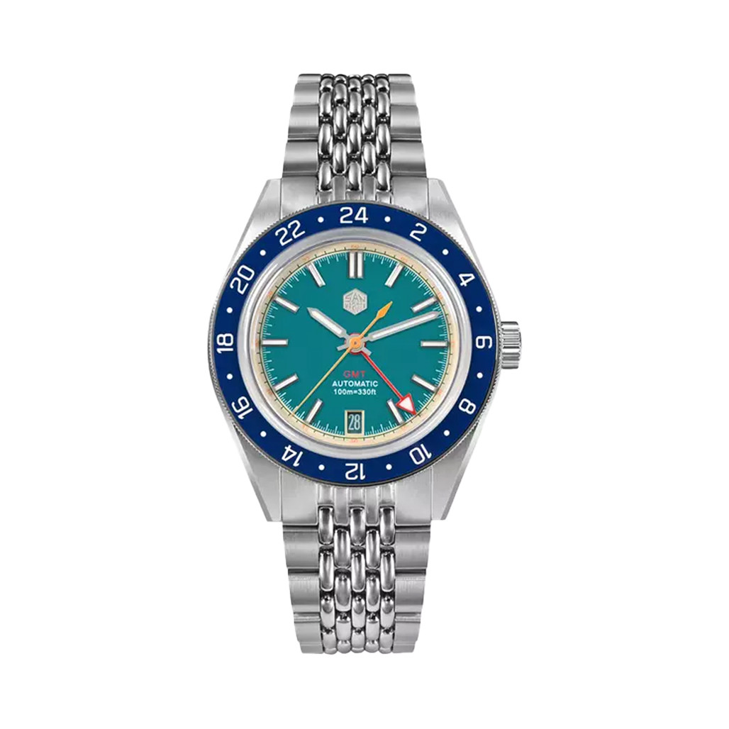 San Martin 39.5mm Automatic Sport GMT Watch with Blue Dial #SN0116-A