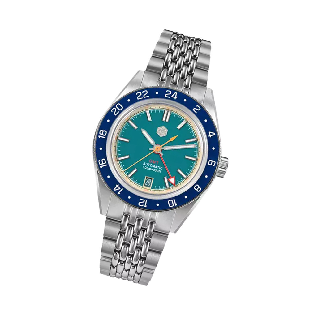 San Martin 39.5mm Automatic Sport GMT Watch with Blue Dial #SN0116-A