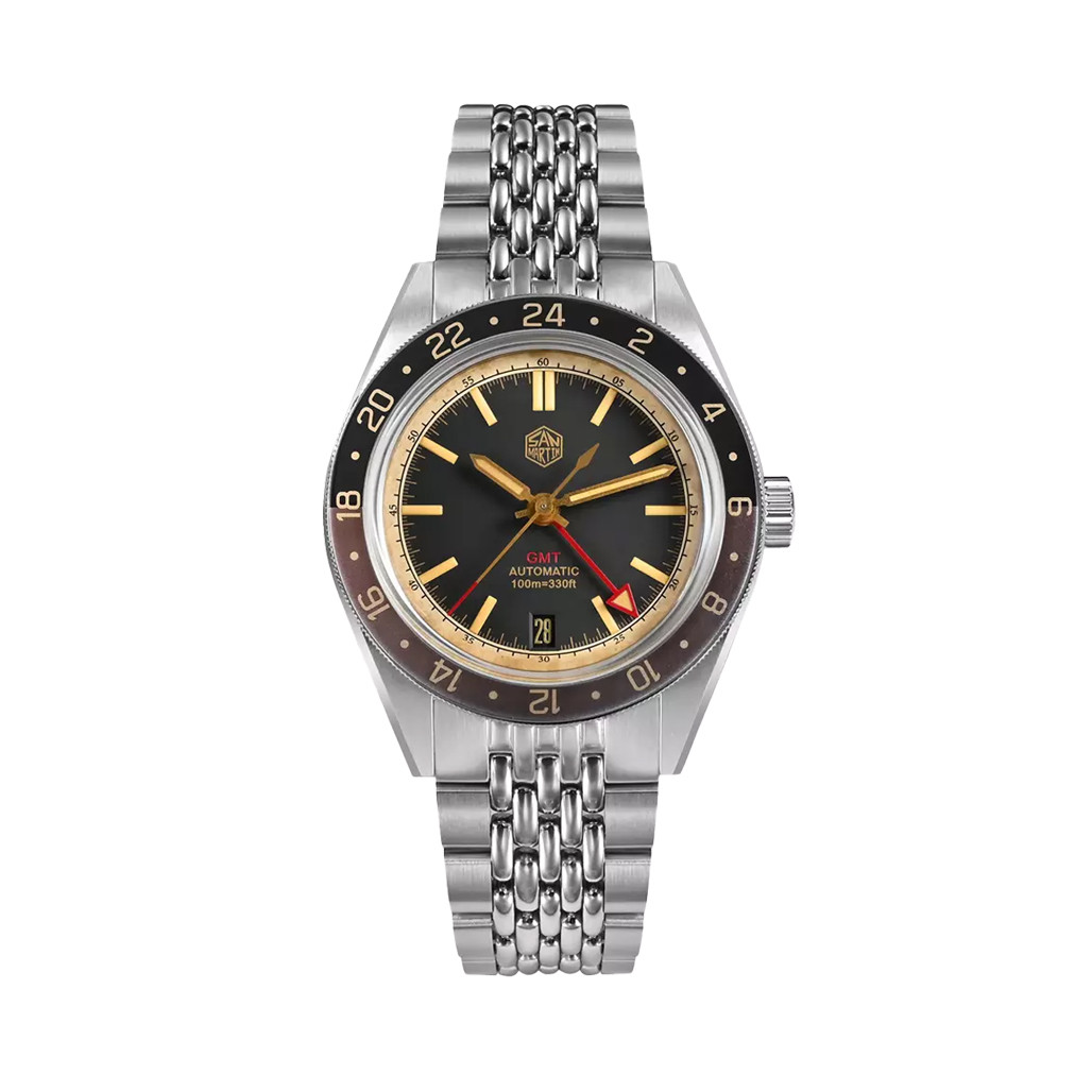 San Martin Automatic GMT Dive Watch with Aged Dial #SN0116-B