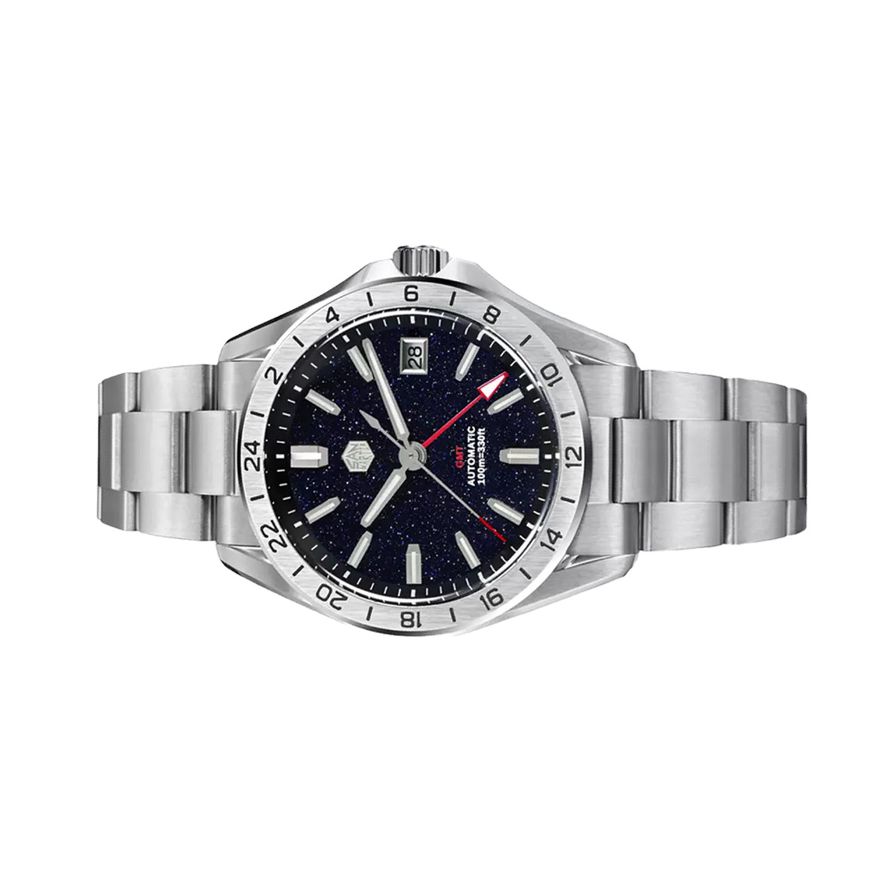 San Martin Automatic GMT Watch with Black Aventurine Dial