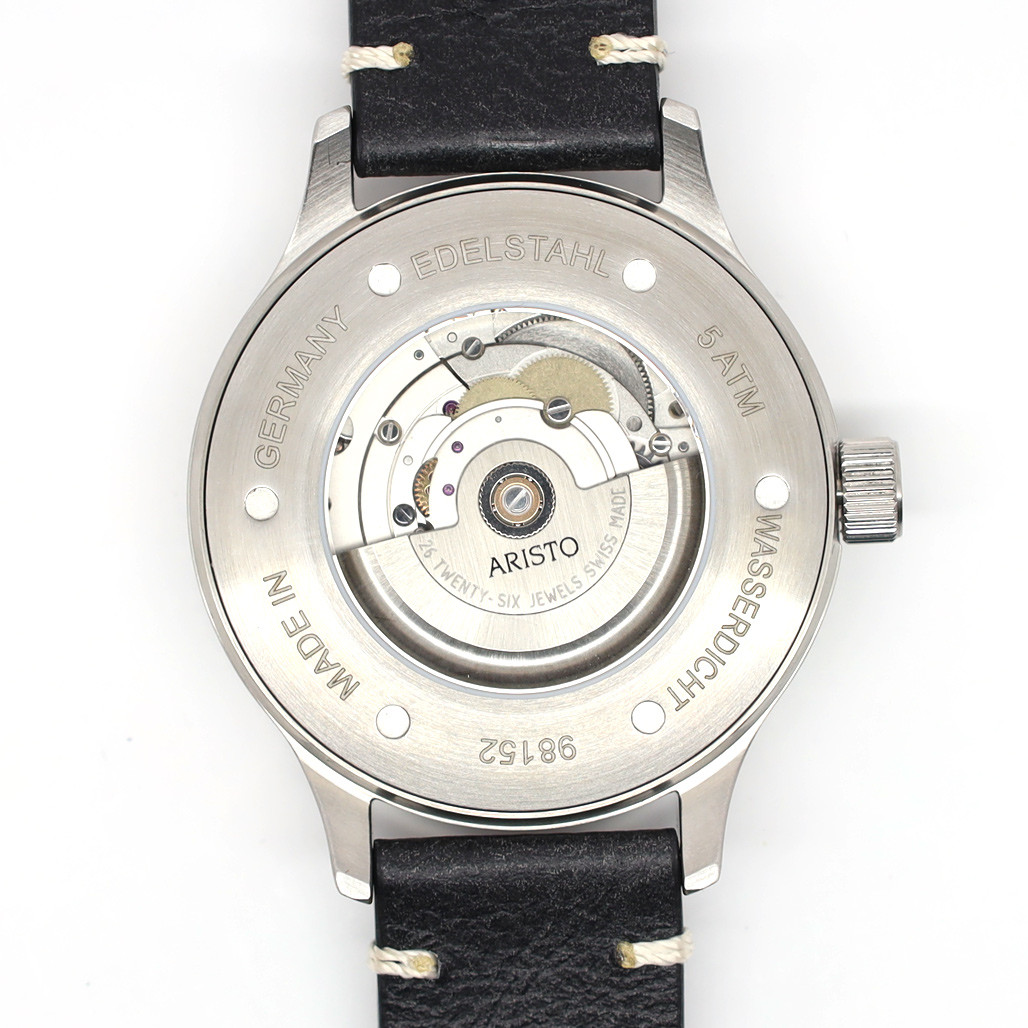ARISTO 掛時計 シルバー 車の写真 Aristo 42mm Swiss Automatic Left Crown Watch #7H164LH-LB