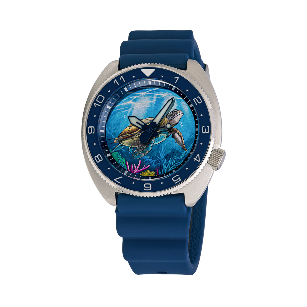 Blue Dial Marc Island Watch Islander Automatic Turtle Dive Watch