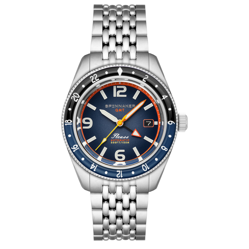 時計 SPINNAKER FLEUSS Spinnaker Fluess GMT Automatic Watch with Deep Blue Dial #SP-5120-88