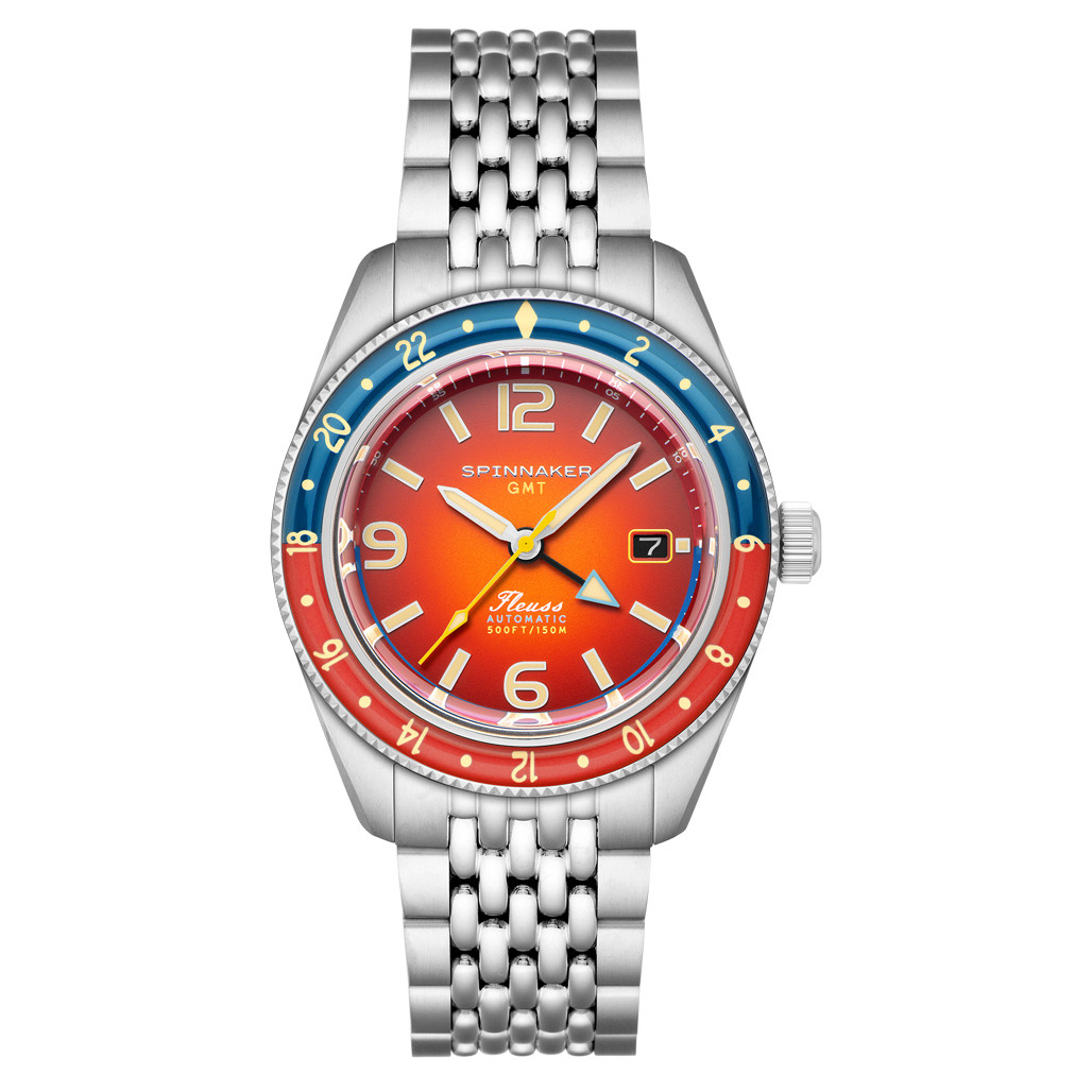 Spinnaker Fluess GMT Automatic Watch with Burnt Orange Dial #SP