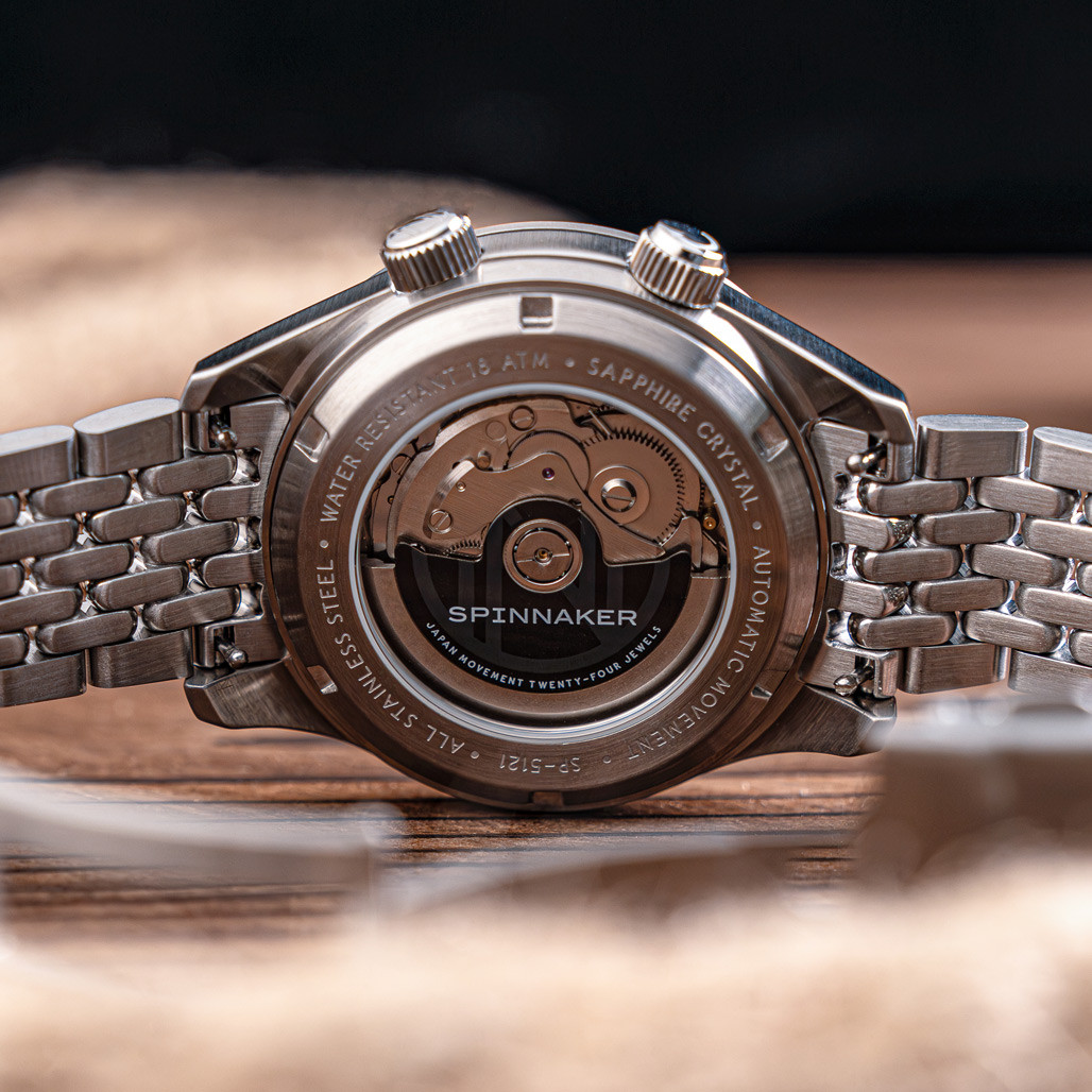 Spinnaker Bradner GMT Automatic watch with Beige Linen Dial #SP