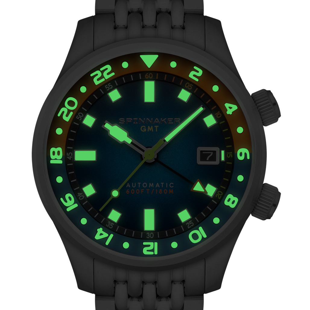 Spinnaker Bradner GMT Automatic watch with Orange Blue Dial #SP