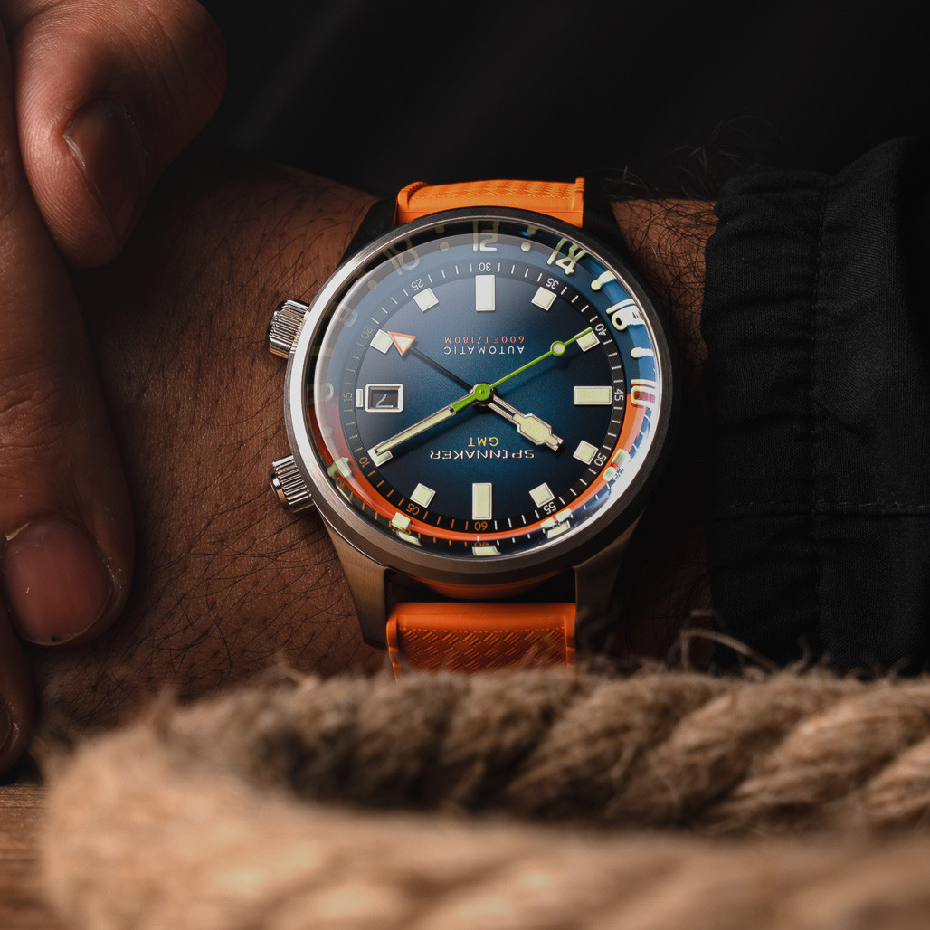 Spinnaker Bradner GMT Automatic watch with Orange Blue Dial #SP