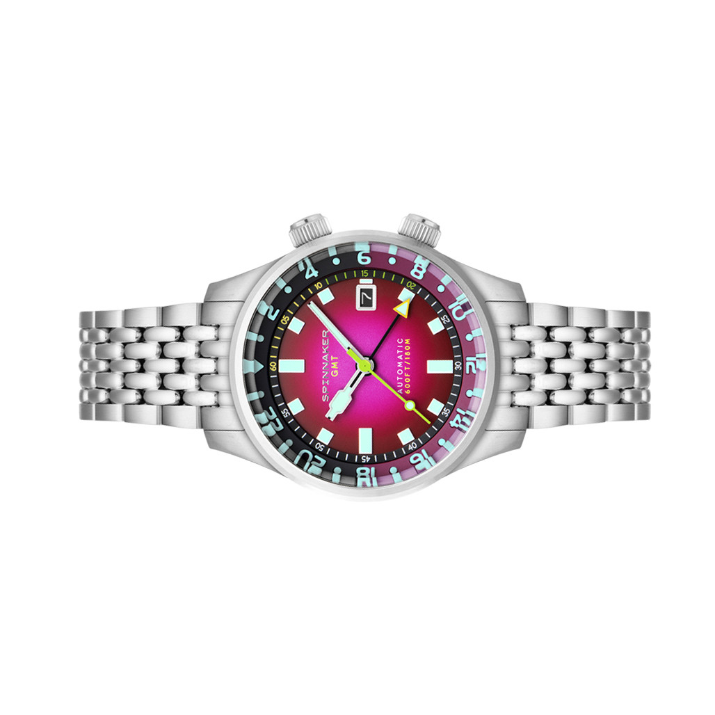 TOMORROWLAND .B シークインス リバーシブルプルオーバー Spinnaker Bradner GMT Automatic watch with Mystic Purple Dial #SP