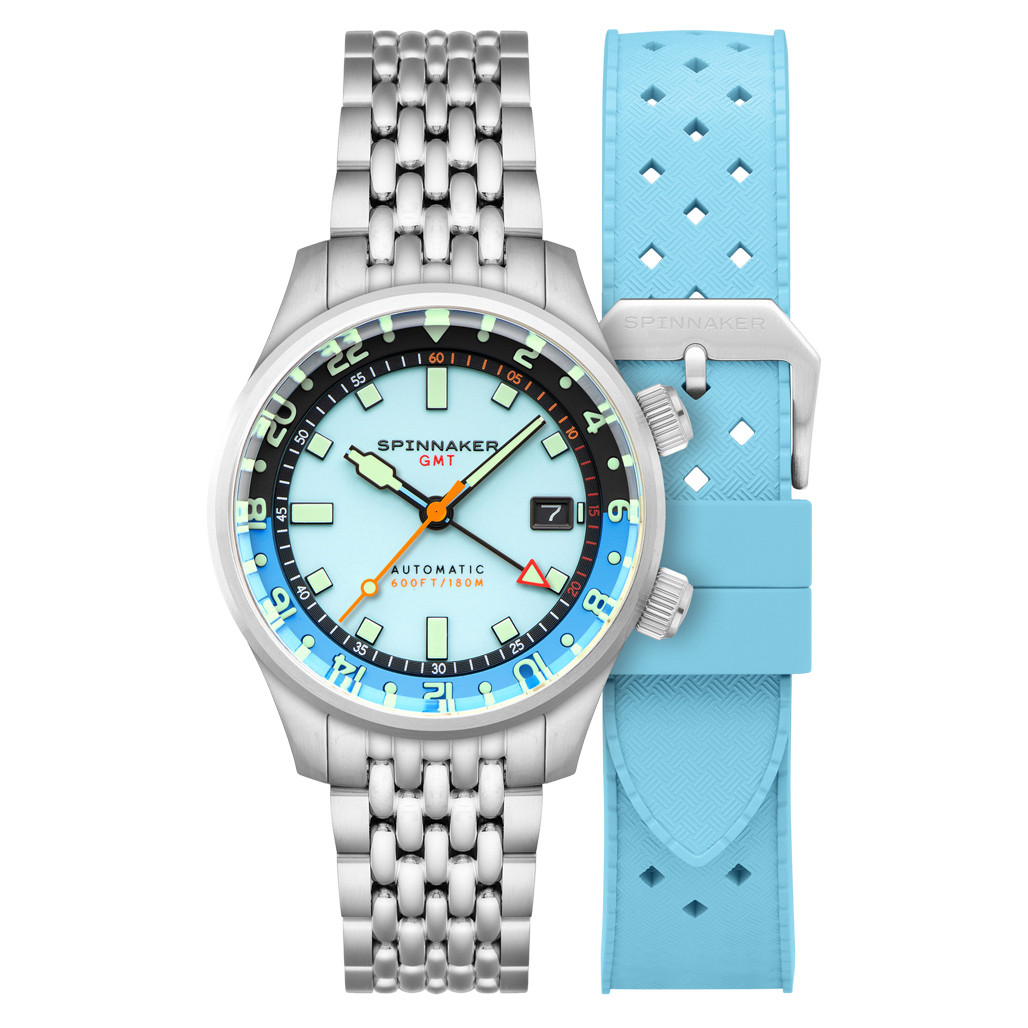 Spinnaker Bradner GMT Automatic watch with Mystic Aquamarine Blue