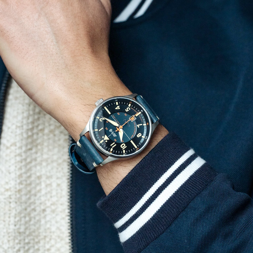 AVI-8 Hawker Hurricane Kent Automatic Sussex with Blue Dial #AV