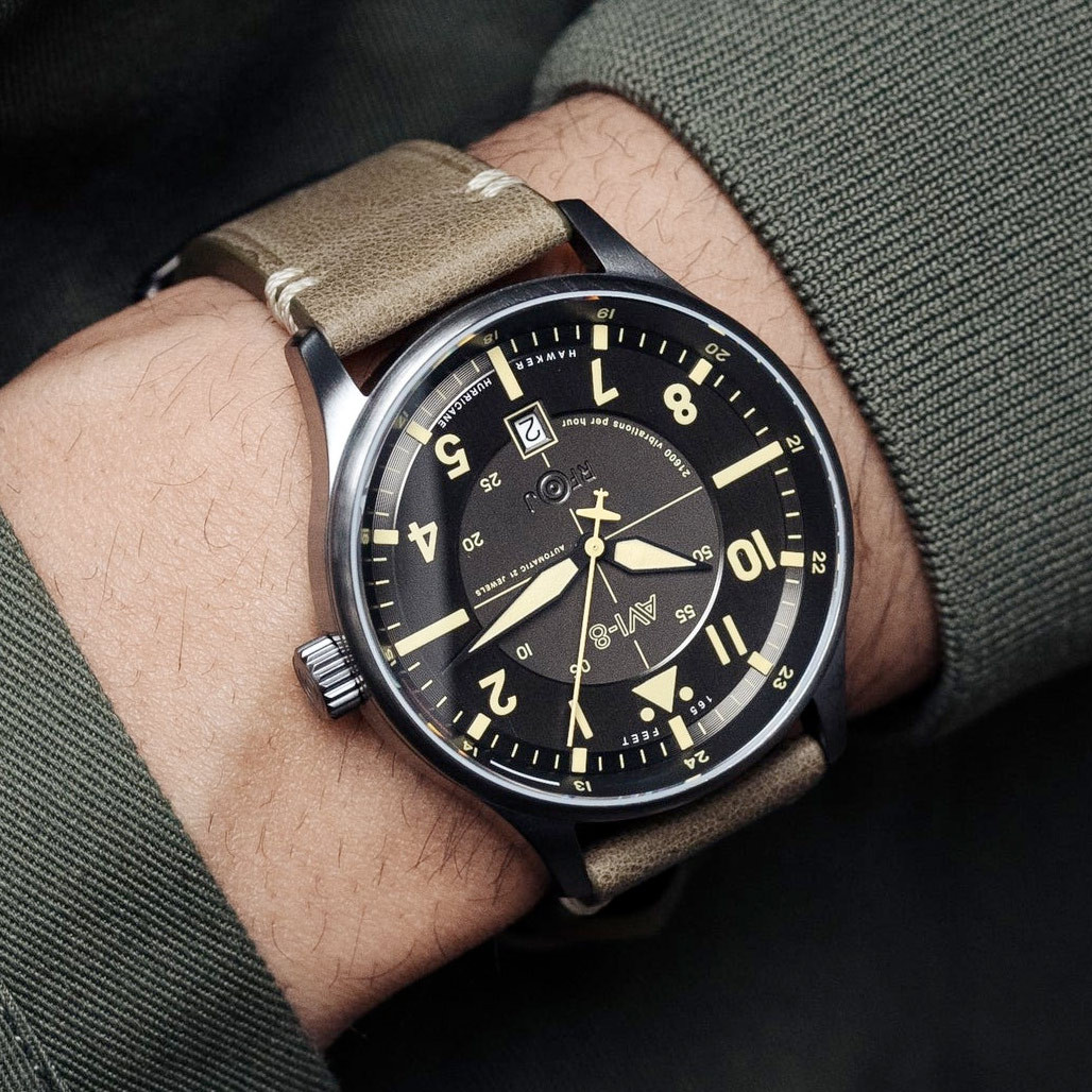 AVI-8 Hawker Hurricane Kent Automatic Stanton with Gray Dial #AV