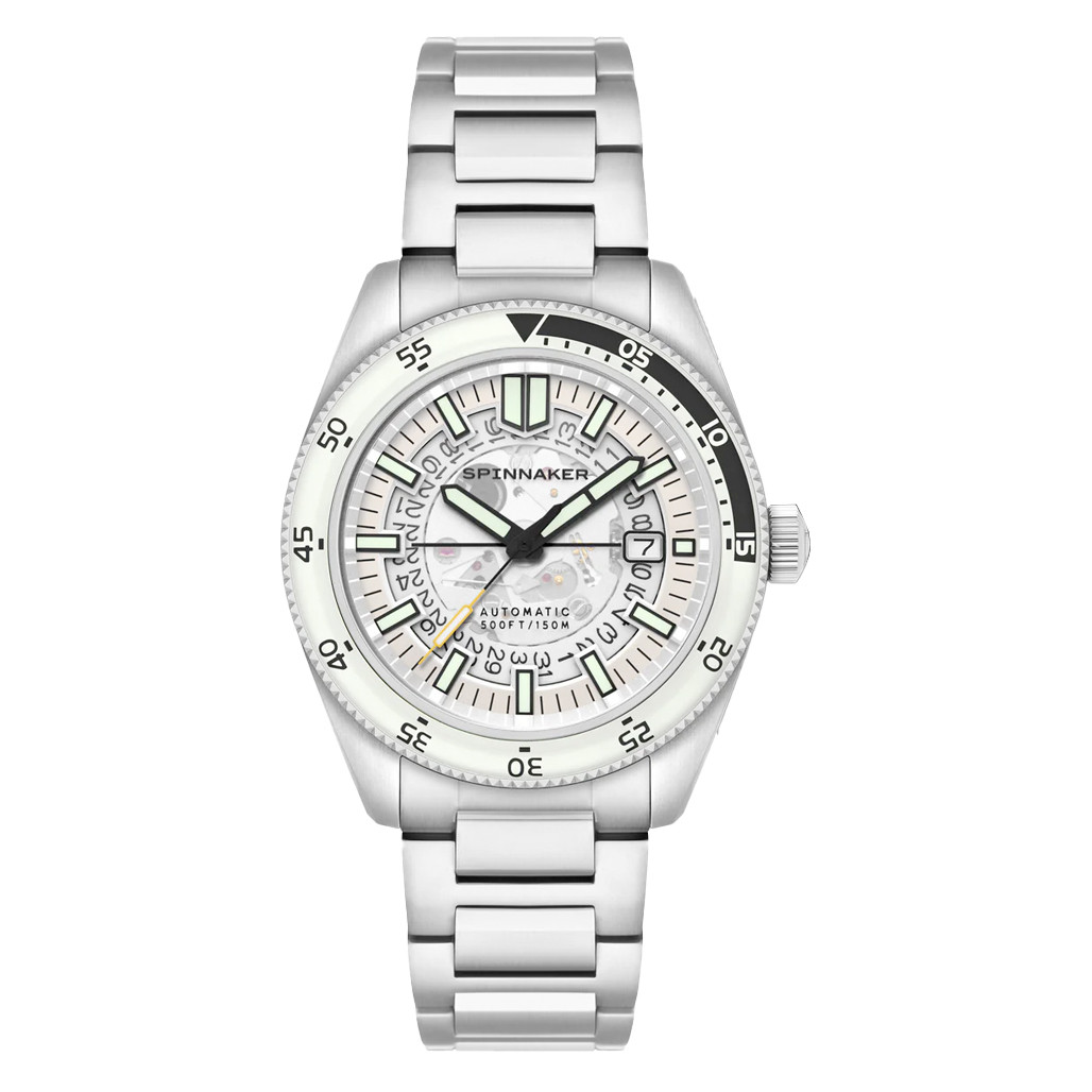 Spinnaker Fleuss Automatic Severn White Skeleton Dial #SP-5118-33