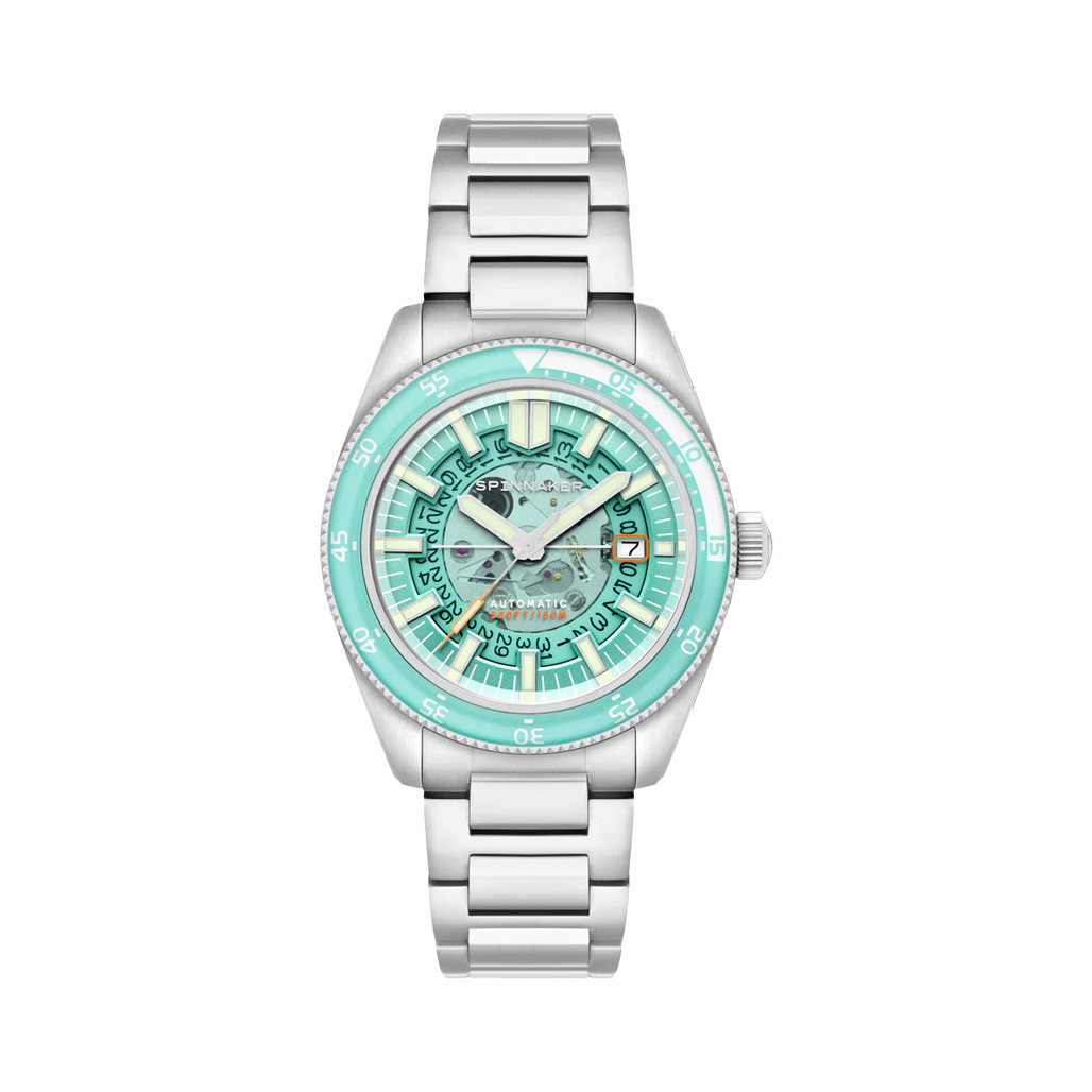 Spinnaker Fleuss Automatic Severn Turquoise Skeleton Dial #SP-5118-44