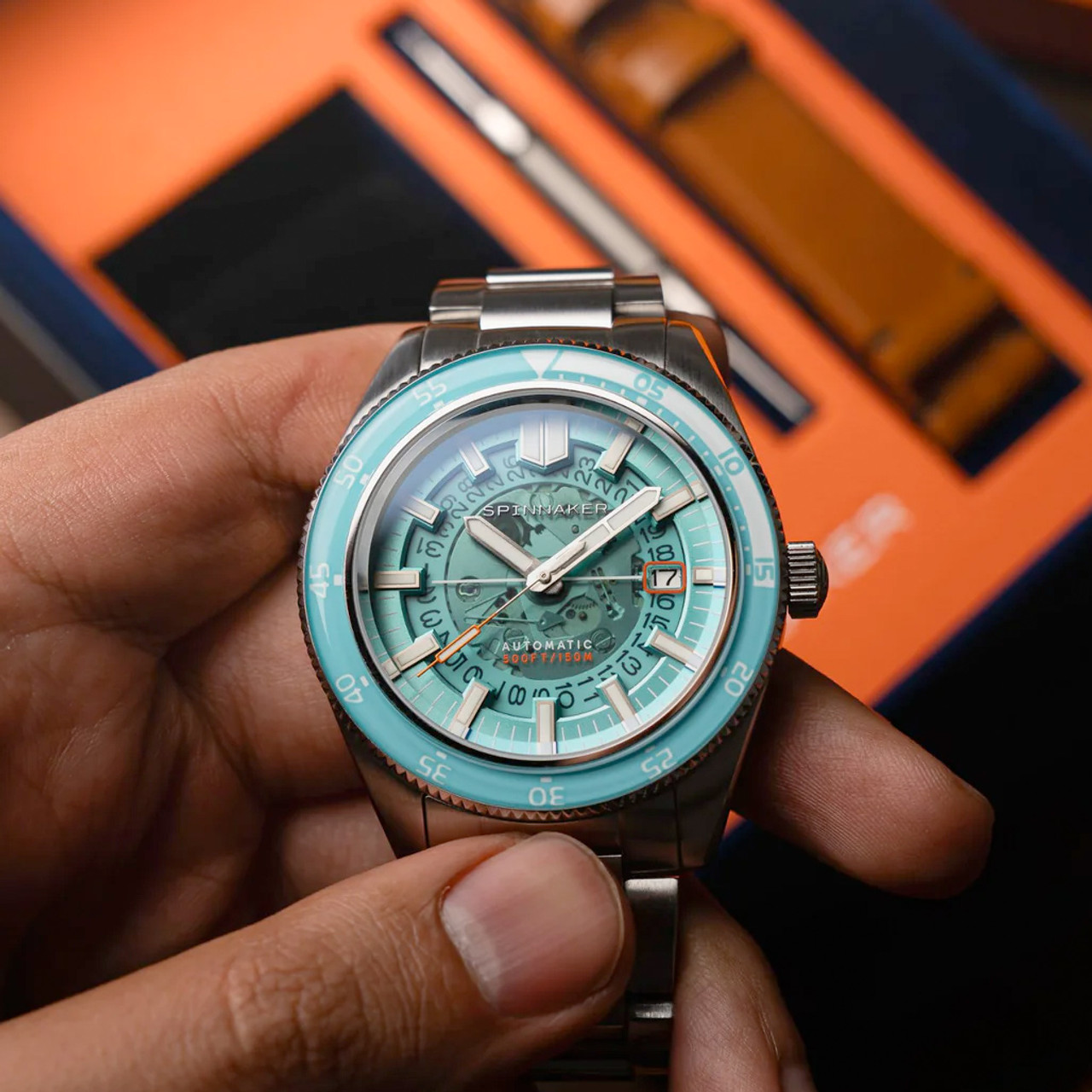Spinnaker Fleuss Automatic Severn Turquoise Skeleton Dial