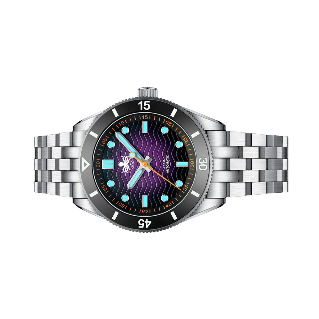 PHOIBOS Wave Master Automatic Dive Watch Purple No Date #PY053HN