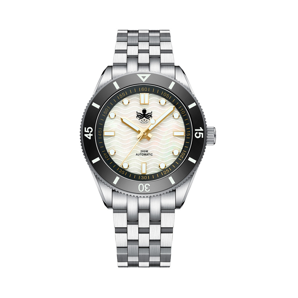 パフィオ PHOIBOS Wave Master Automatic Dive Watch MOP No Date #PY053DN