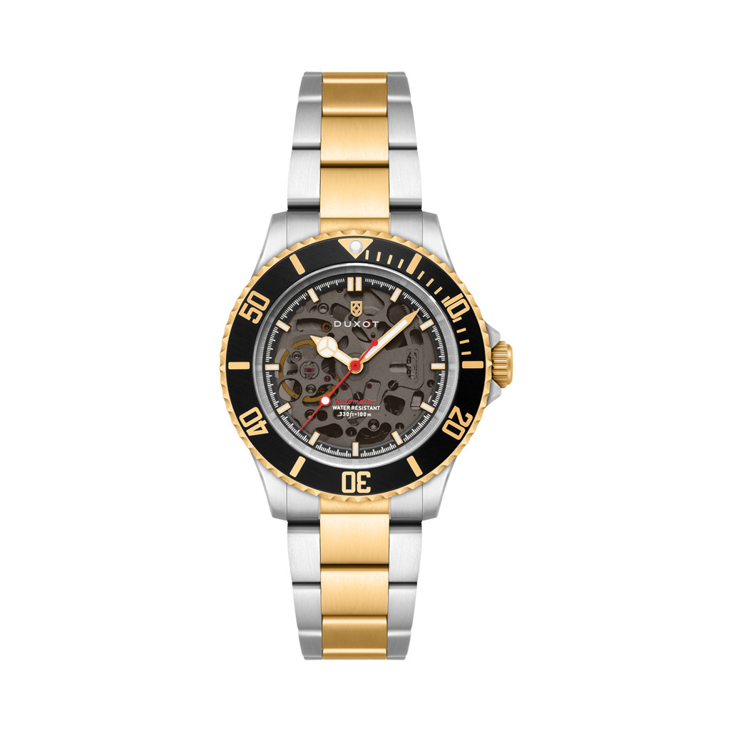 Duxot Atlantica Skeleton Automatic Two Tone Black #DX-2067-44