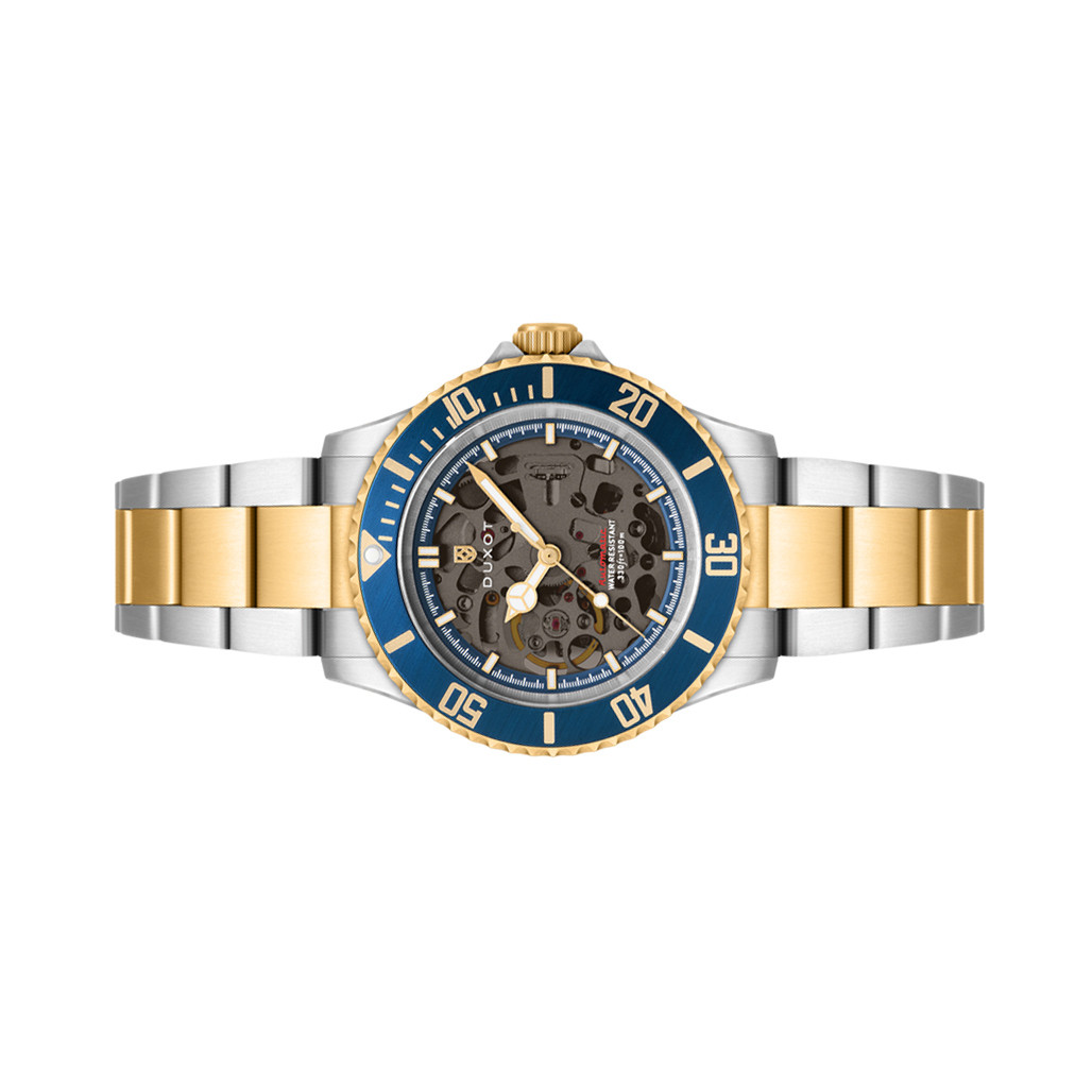 Duxot Atlantica Skeleton Automatic Two Tone Blue #DX-2067-55