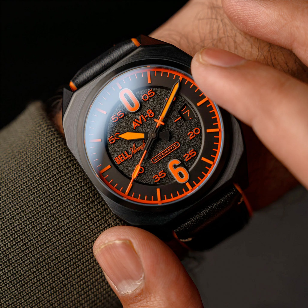 AVI-8 Bell X-1 Machbuster Automatic Jet Black Dial #AV-4115-04