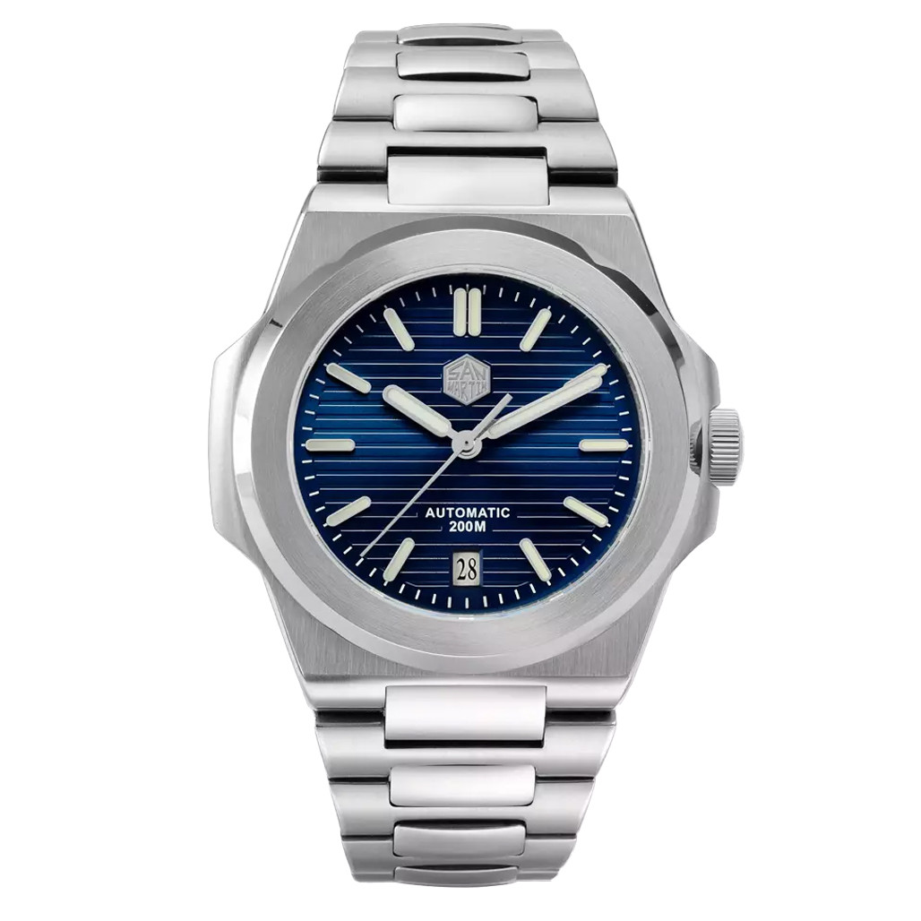 San Martin Automatic Dressy Dive Watch with Blue Dial #SN076-A
