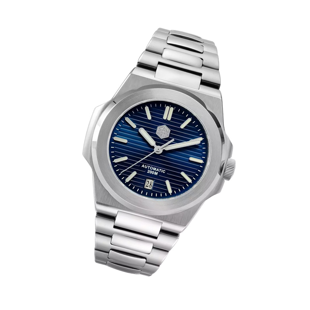 San Martin Automatic Dressy Dive Watch with Blue Dial #SN076-A