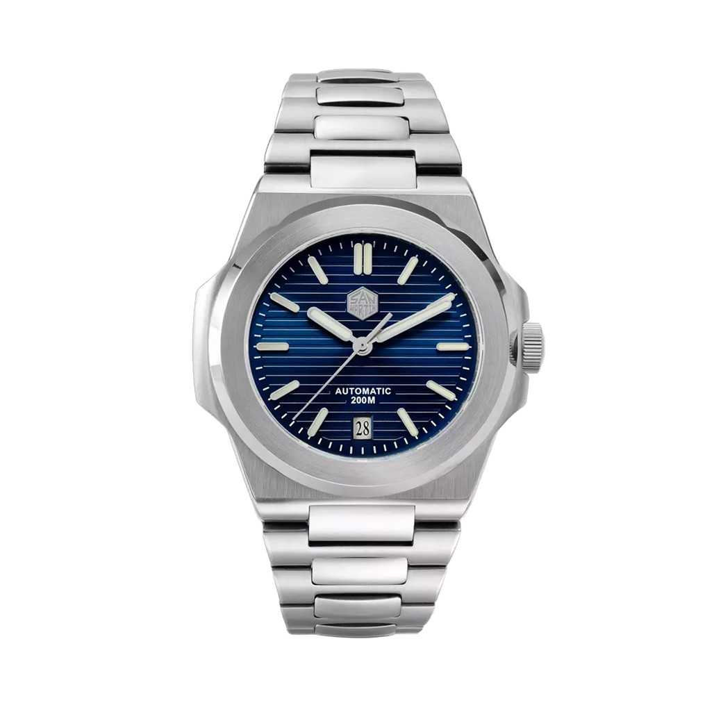 San Martin Automatic Dressy Dive Watch with Blue Dial #SN076-A