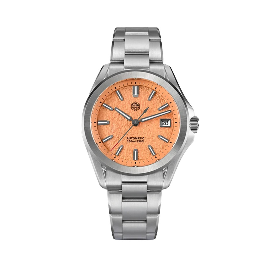 San Martin 39mm Automatic Watch with Salmon Sand Dial #SN0129-E