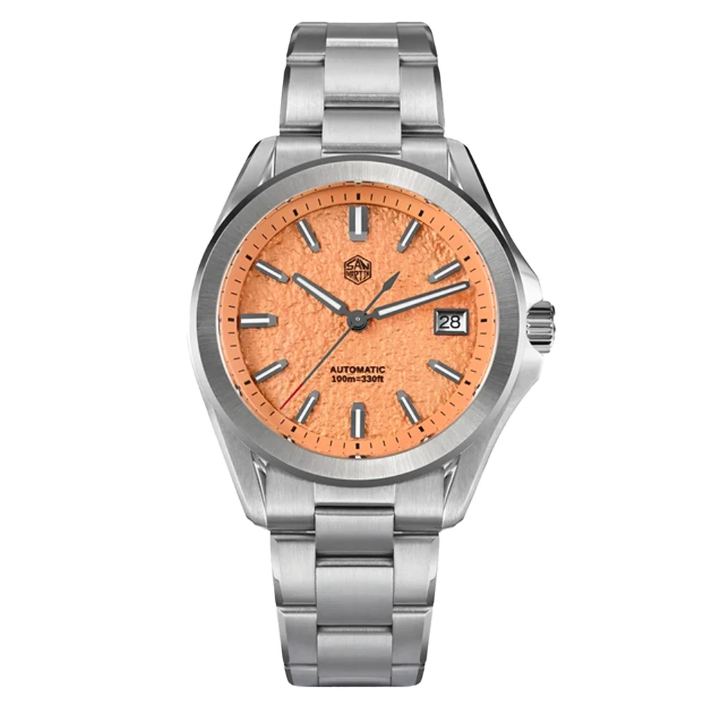 San Martin 39mm Automatic Watch with Salmon Sand Dial #SN0129-E
