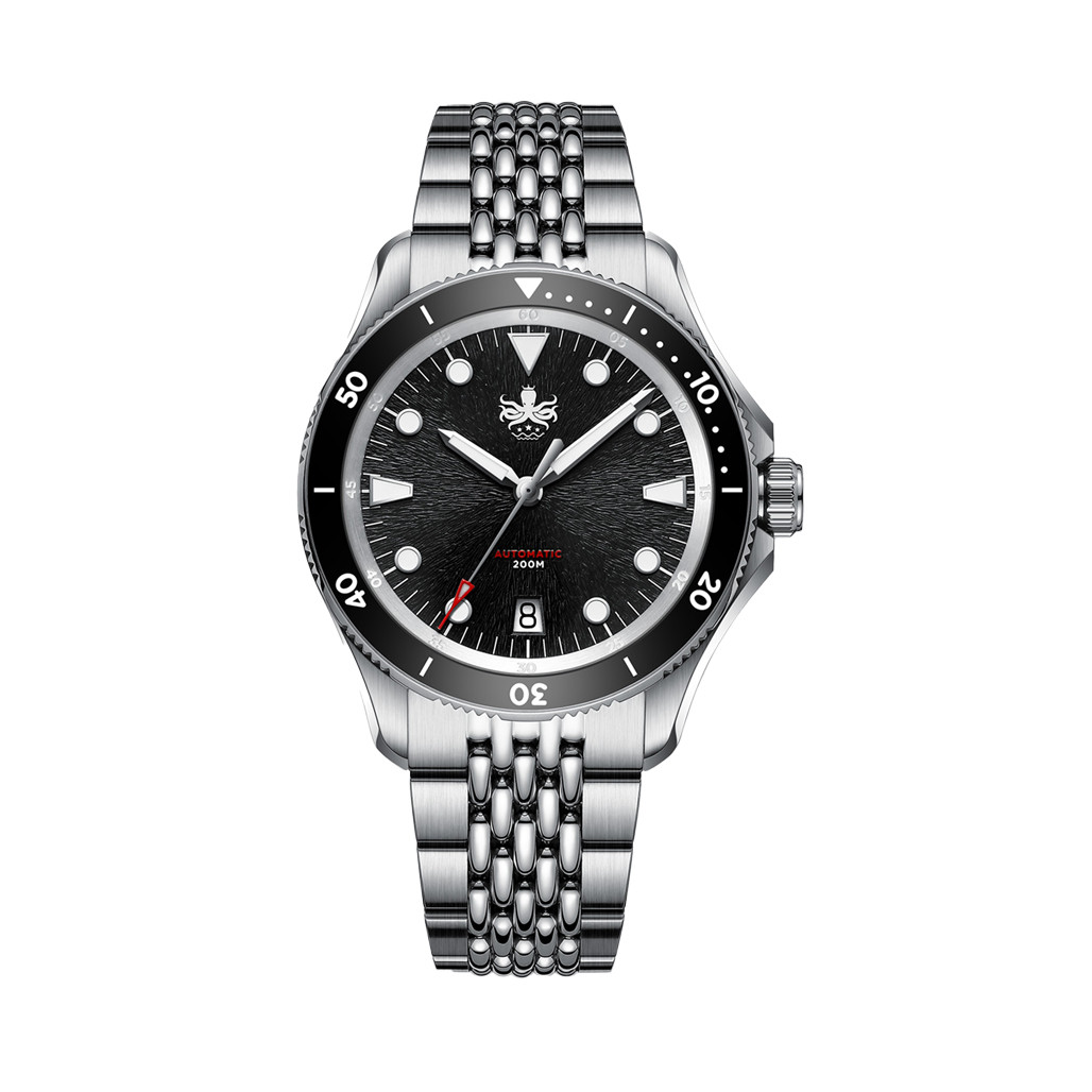 PHOIBOS Delphinus Automatic Dive Watch with Black Sunray Dial #PY055CD