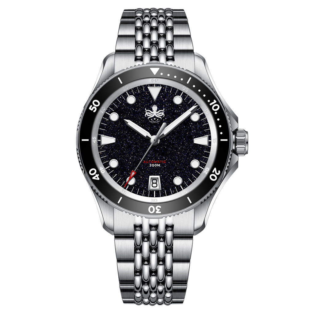 PHOIBOS Delphinus Automatic Dive Watch with Dark Blue Aventurine