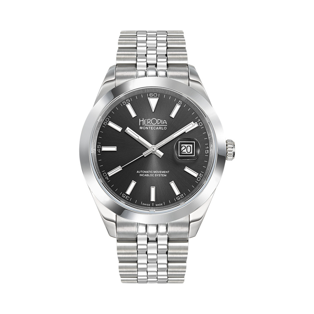 Herodia Monte Carlo Swiss Watch with Matte Black Dial #HMONSDEBK.AC
