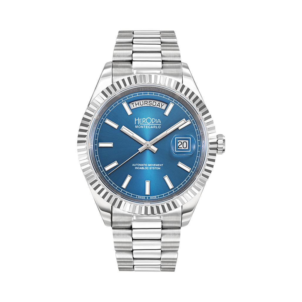 Herodia Monte Carlo Full Day Swiss Watch with Radiant Blue Dial