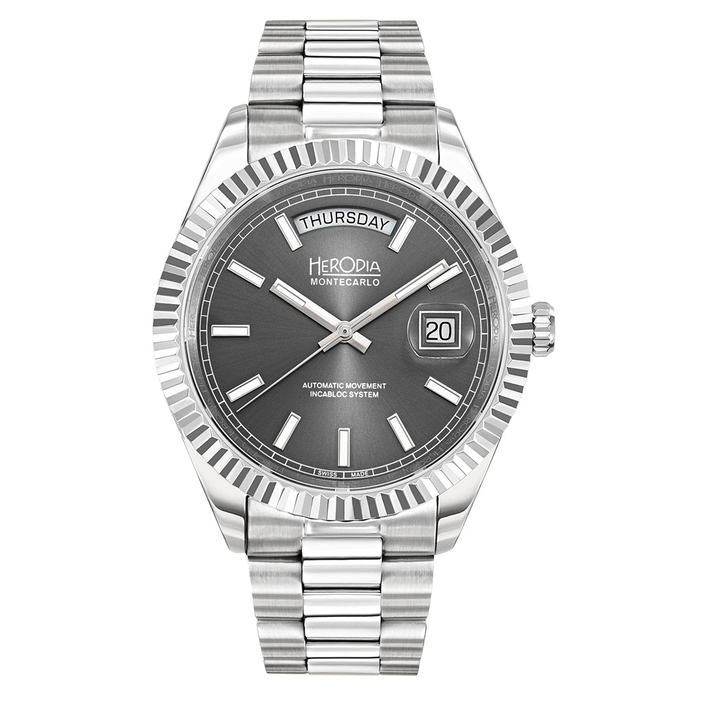 h*o様 サンローランパリ Herodia Monte Carlo Full Day Swiss Watch with Sunburst Anthracite