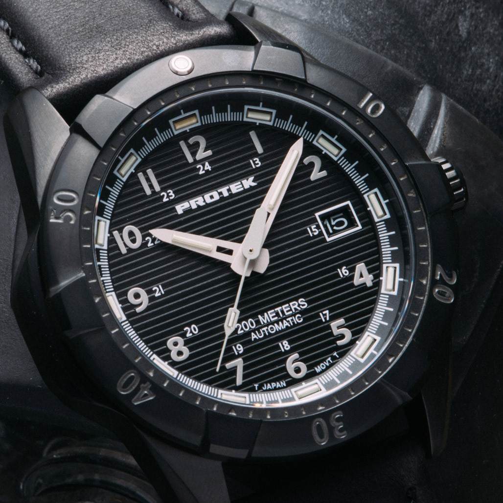 Protek Automatic Tritium Dive Watch with Black Dial #PT2202
