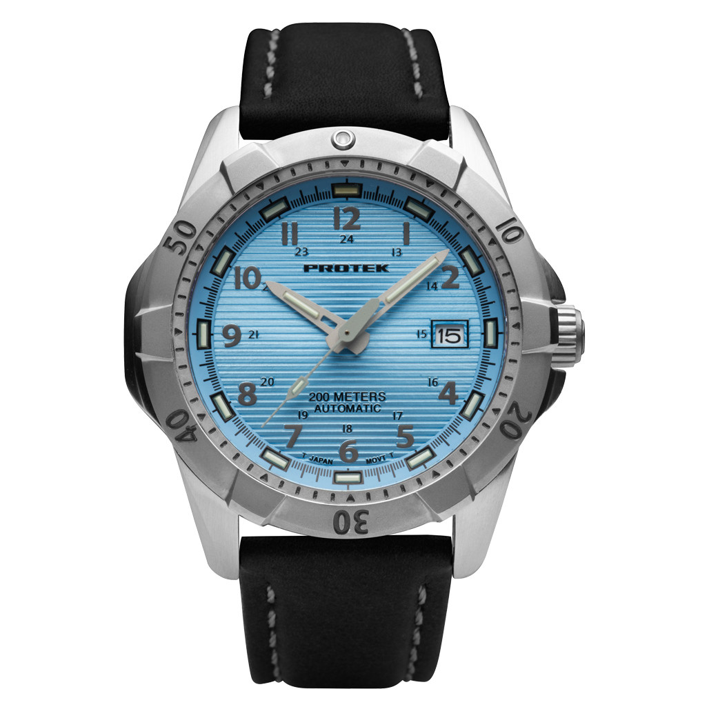 Protek Automatic Tritium Dive Watch with Light Blue Dial #PT2207