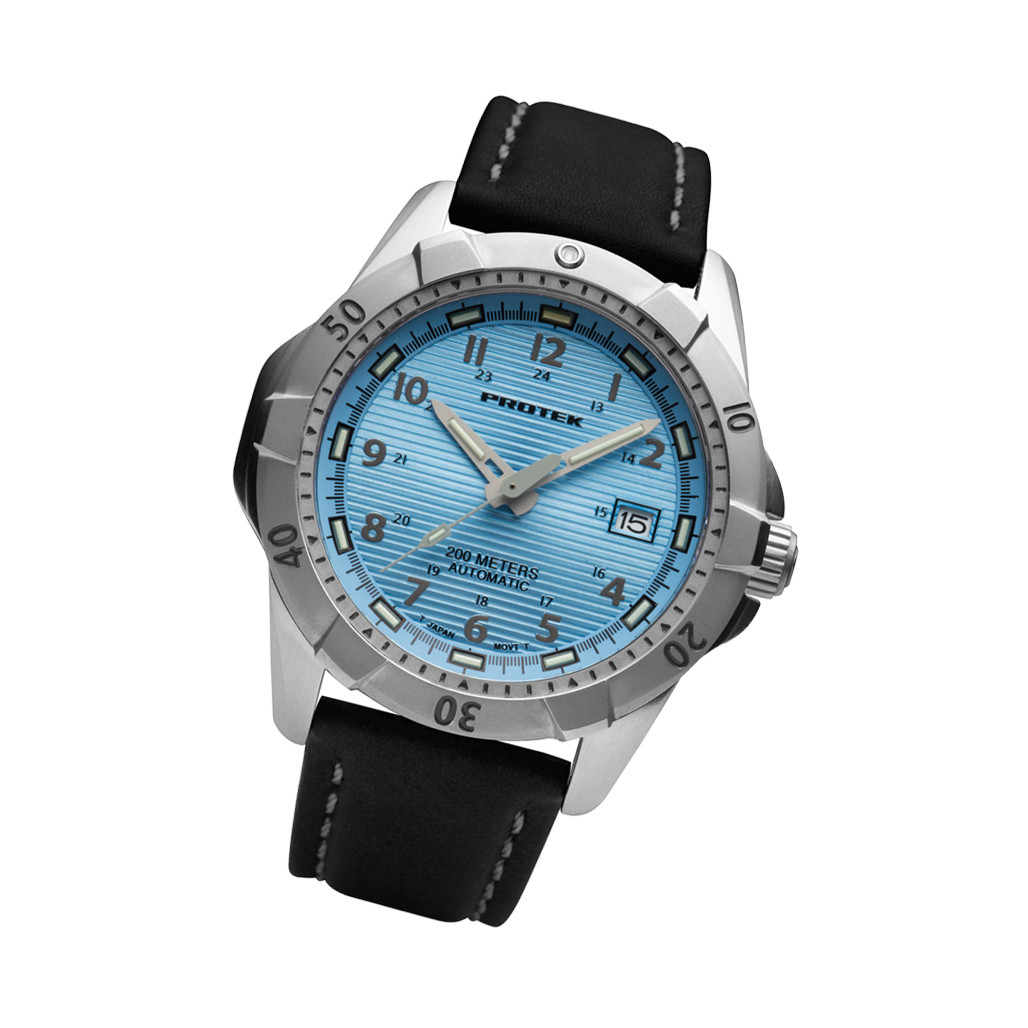 Protek Automatic Tritium Dive Watch with Light Blue Dial #PT2207