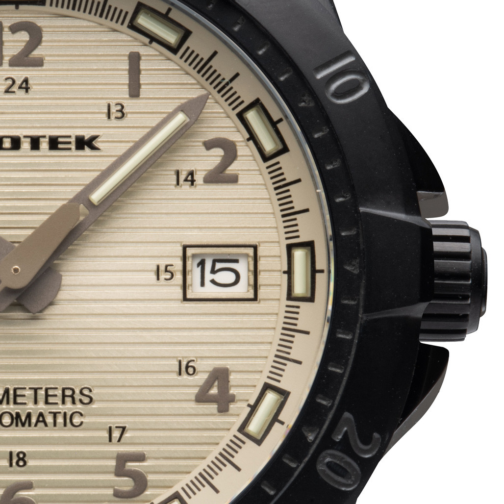 Protek Automatic Tritium Dive Watch with Beige Dial #PT2217