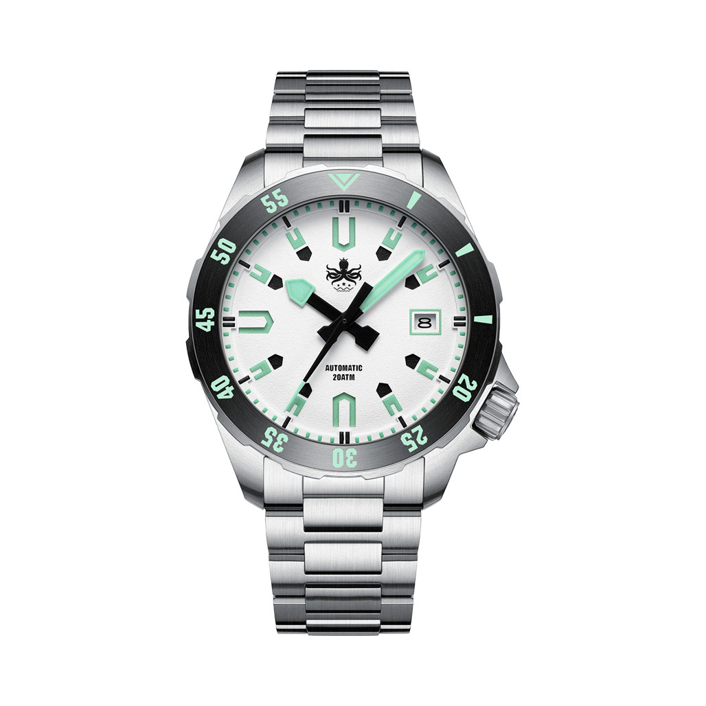PHOIBOS APOLLO 200M Automatic Diver With Matte White Dial #PY056E