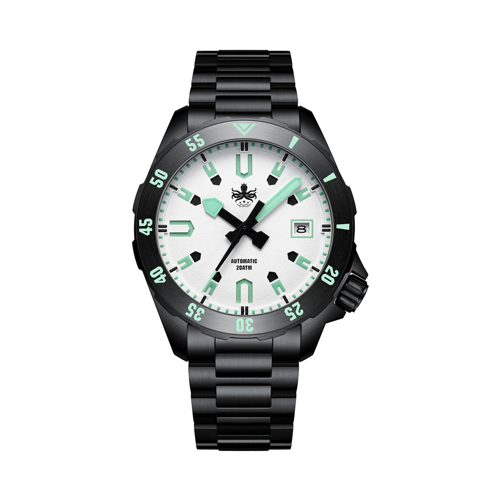PHOIBOS APOLLO DLC 200M Automatic Diver With Matte White Dial #PY056EX