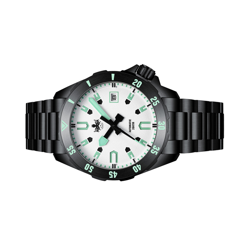 PHOIBOS APOLLO DLC 200M Automatic Diver With Matte White Dial #PY056EX