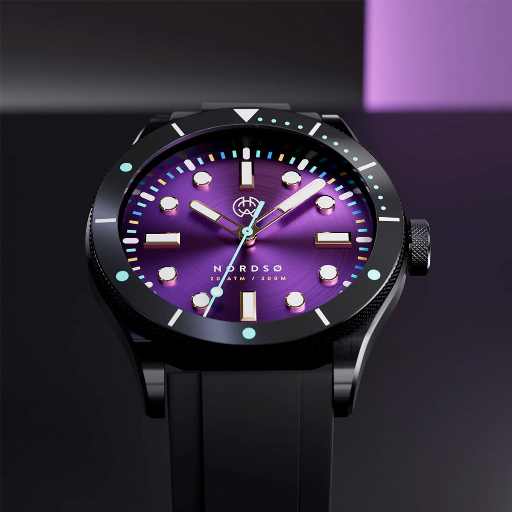 Henry Archer Nordso DLC Automatic Watch with Neon Purple Dial #HAC