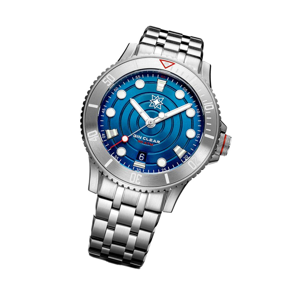Second Hour Gin Clear Mk2 Ripple Watch with Blue Dial #SEC-HOU-06
