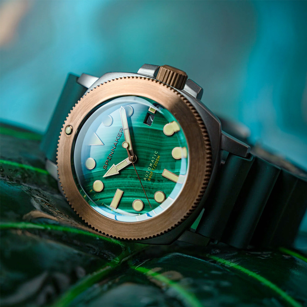 Spinnaker 自動巻きグリーン腕時計 200m防水 Spinnaker 自動巻きグリーン腕時計 200m防水