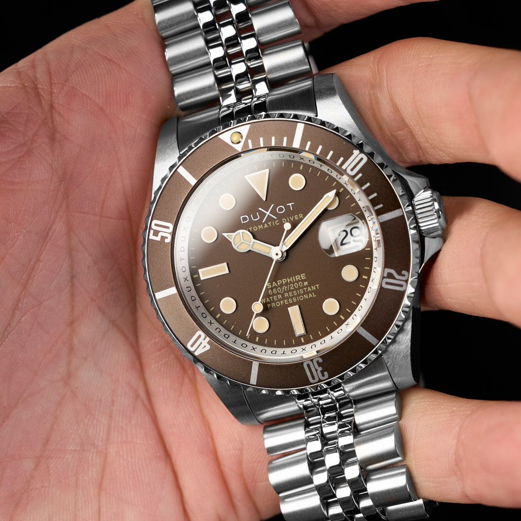 Duxot Atlantica Automatic Dive Watch with Chestnut Brown Dial #DX