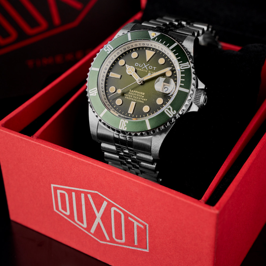 Duxot Atlantica Automatic Dive Watch with Hunter Green Dial #DX