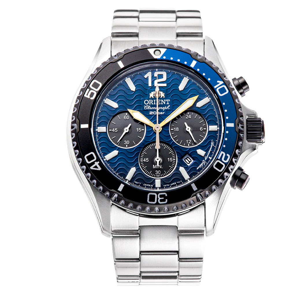 Orient Solar Quartz LE Chronograph Diver Watch with Blue Dial #RA